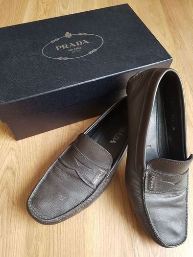 Prada safiano leather slip-ons