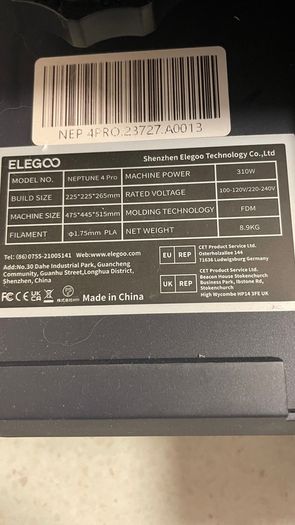 Elegoo Neptune 4 Pro 3D printer + filament