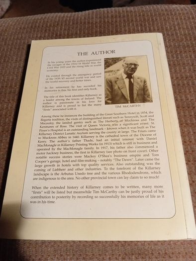 1996 Killarney top of towns. Recollections of a Lifetime. Tim McCarthy. Signed. Ireland. Tradition.