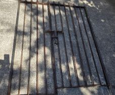 Heavy Duty Wrought Iron Side Gates (1.5m W x 2m H) Decorative Tips and Lock Included