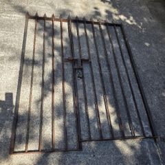 Heavy Duty Wrought Iron Side Gates (1.5m W x 2m H) Decorative Tips and Lock Included