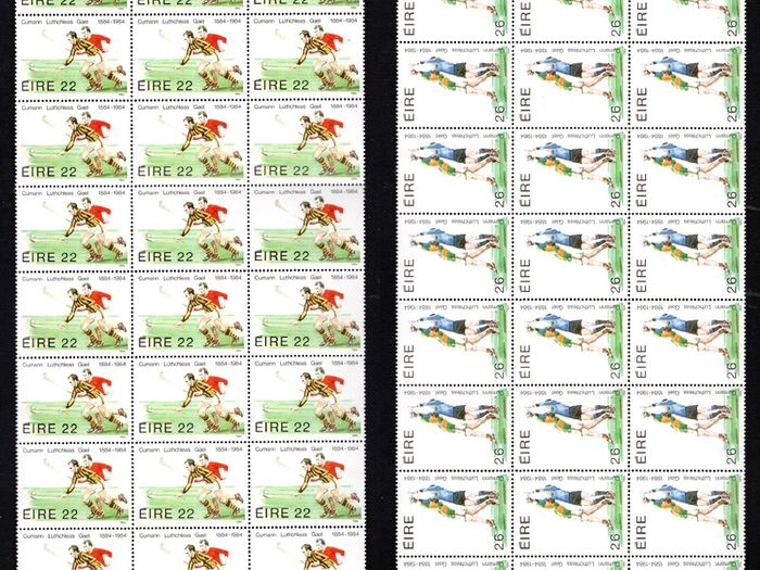 1984 Ireland Centenary of the GAA (Gaelic Athletic Association) Commemorative Stamps Bock of 24 Mint Never Hinged (MNH)