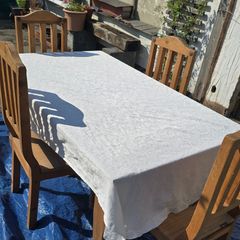 Solid Wooden Kitchen Table plus 4 Chairs Rustic Character