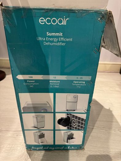 EcoAir Summit dehumidifier 12L - energy efficient, lightly used