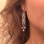 Art Deco Dangle Drop Silver Statement Earrings Image 6