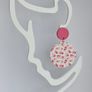 Pink & White Blossom Motif Round Earrings Image 8