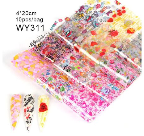 Nail Art Transfer Foil Sliders Wraps