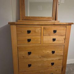 Solid Oak Drawers with Mirror