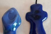 Vintage Achill Studio Pottery Cross &amp; Religious Status