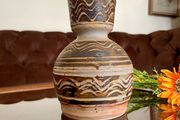 Vintage Hand Thrown Studio Bottle Vase MCM Scandinavian Modern in Style