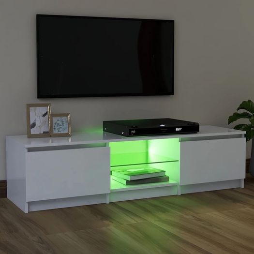 NEW SALE | TV Cabinet with LED Lights White 120x30x35.5 cm