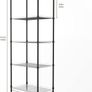 5 Tier Shelving Unit, Metal Shelving Unit Free Standing Small Storage Rack with 4 Hooks, Wire Organisation Racking Shelves for For Pantry Kitchen Bathroom Office,45x30x120 CM (BLACK 5TIER) Image 3