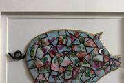 Handmade Framed Pig Pique Assiette Mosaic