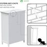 Bathroom Floor Storage Cabinet, Freestanding Storage Unit with Adjustable Shelf, 4 Drawers & Door, for Bedroom, Kitchen, Living Room, Entryway, White Image 9
