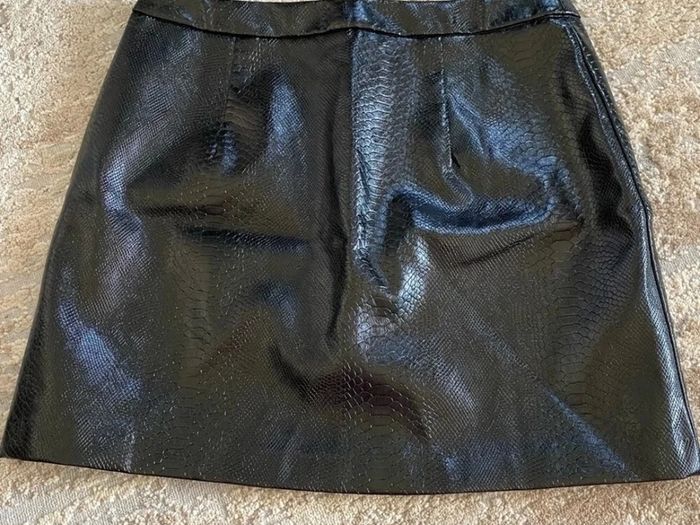 Croc Effect Faux Leather Mini Skirt  New Look  UK 12