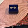silver Cupid earrings with stones Image 2