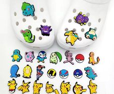 10x Pokemon Pikachu Shoes Charms for Clogs Sandals Decoration PVC Cartoon Shoe Accessories Charms for Friends Gifts