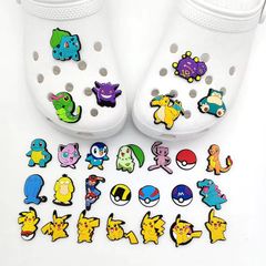 10x Pokemon Pikachu Shoes Charms for Clogs Sandals Decoration PVC Cartoon Shoe Accessories Charms for Friends Gifts