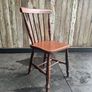 A set of 6 Victorian painted Elm stick back kitchen chairs. Image 6