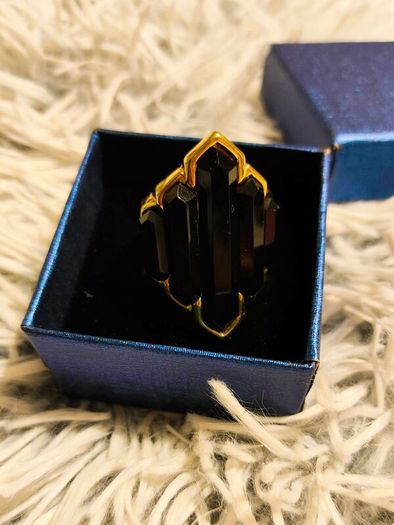 Statement Black Geometric Ring Bold & Elegant