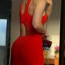 H&M bodycon dress red lace dress, XS size Image 4