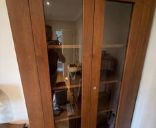 Walnut glass display cabinet