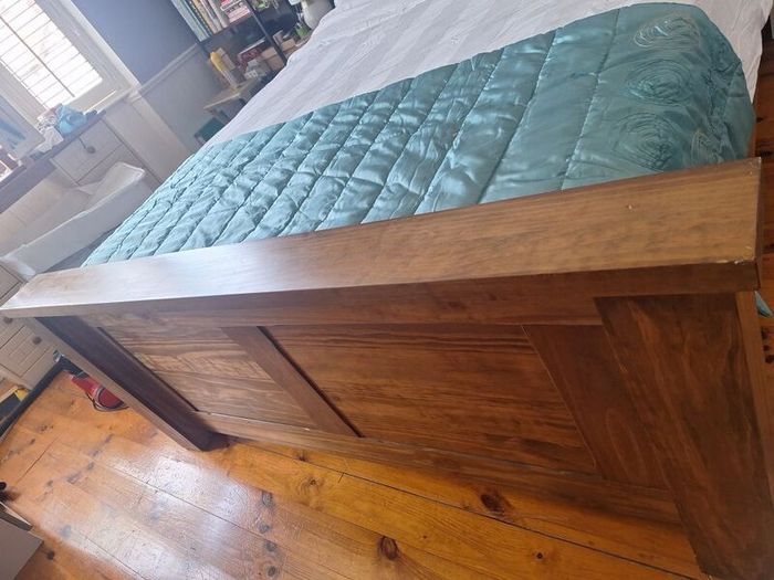 Solid wood King size bed frame
