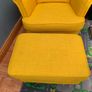 IKEA chair and footstool yellow Image 4