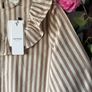 blouse Bnwt beige striped feminine frilled shoulder top size 38 Image 5