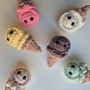 Handmade Crochet Ice Cream Cone Toys