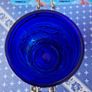 Neiman Marcus Vintage cobalt blue glass storage canister featuring an embossed fruit pattern Image 9