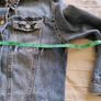 Unisex denim cotton distressed jacket in very good condition see last three photos for exact measurements FREE STANDARD POSTAGE INCLUDED Image 5