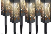 Solar Lights Outdoor, 6 Pack Garden Lights Solar Powered with Warm White LED Lights, Waterproof Solar Ornament Lights for Patio, Yard, Pathway Dusk to Dawn Auto On/Off