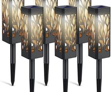 Solar Lights Outdoor, 6 Pack Garden Lights Solar Powered with Warm White LED Lights, Waterproof Solar Ornament Lights for Patio, Yard, Pathway Dusk to Dawn Auto On/Off