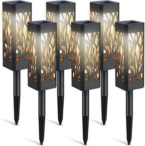 Solar Lights Outdoor, 6 Pack Garden Lights Solar Powered with Warm White LED Lights, Waterproof Solar Ornament Lights for Patio, Yard, Pathway Dusk to Dawn Auto On/Off