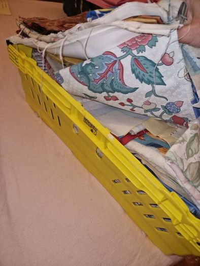 Large quantity of material for dressmaking, curtains, upholstery