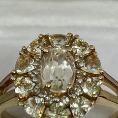 Silver ring with kunzite & heliodor