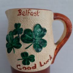 vintage small collectable good luck jug with shamrocks