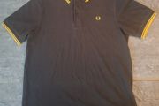 Fred Perry Men's L Twin Tipped Polo Shirt Black Yellow
