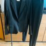 Pinko black suit with leather detail Image 2