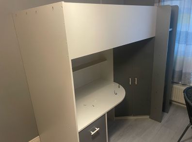 bunk bed with desk