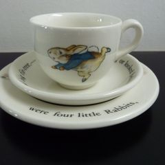 Peter Rabbit tea cup, saucer and plate