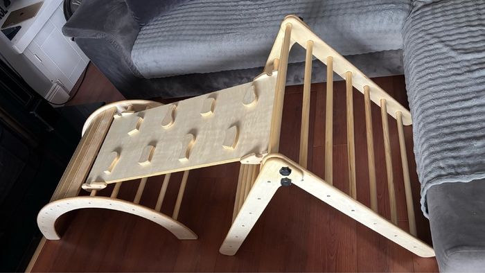 Wooden climbing set