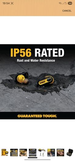DeWalt Pro-X1 Jobsite True Wireless Earbuds with Charging Case