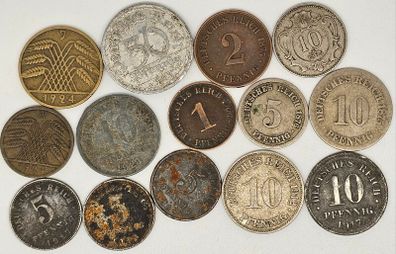 Germany 1800-1900 Coin Lot 14 Coins