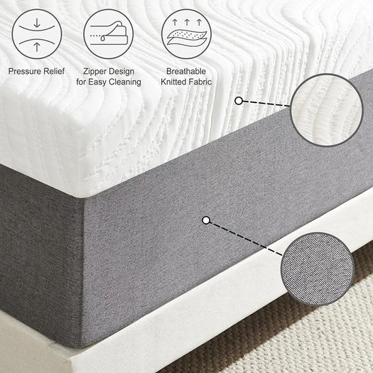 Mattresses, 15cm Single Mattress with Memory Foam and Anti-mite, Breathable, Removable Carved Cover, Mattress in a Box, Edges Support for Sleep Supportive(90x190x15cm)
