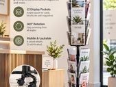 32 Pocket Rotating Magazine and Brochure Display Stand 193cm Mobile Retail Rack