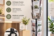 32 Pocket Rotating Magazine and Brochure Display Stand 193cm Mobile Retail Rack