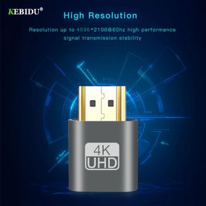 Kebidu 4K@60Hz HDMI Gold-Plated Virtual Display Adapter DDC/EDID Dummy Plug Headless Ghost Display Emulator for Mining//Laptops/Remote Servers (Brand New/Warranty)