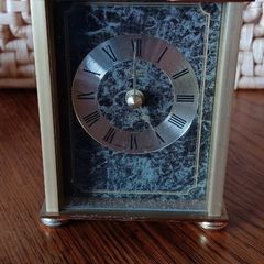 Vintage Brass & Marble Quartz Carriage Clock